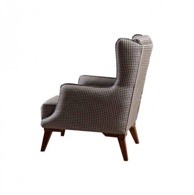 Karéierten Fauteuil Polster 1-Sëtzer Groe Wunnzëmmer Textil Lehnsessel