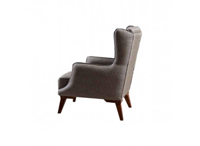 Karéierten Fauteuil Polster 1-Sëtzer Groe Wunnzëmmer Textil Lehnsessel