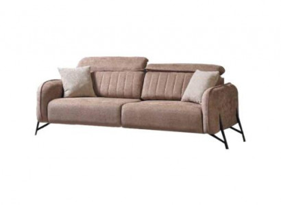 Beige Wohnzimmer Sofa Designer 3-Sëtzer Stoffsafa Luxus Polstermiedelen