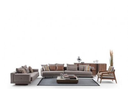 Gro Moudecks Sofaen Stoffsofaen Designer Fautellen Holz Dësch 5 Deeler.