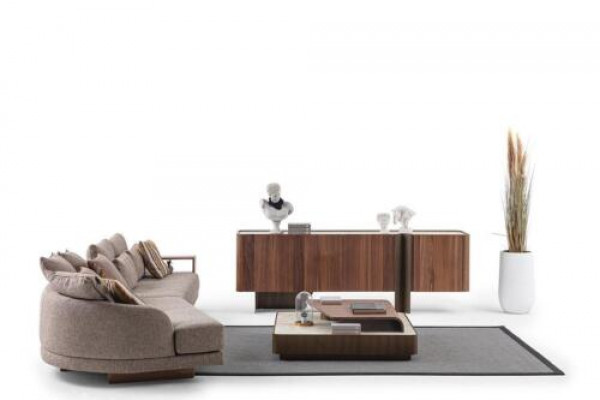 Wunnzëmmer Robust Garnitur Designer 4-Sëtzer Sideboard Dëschdësch 3tlg