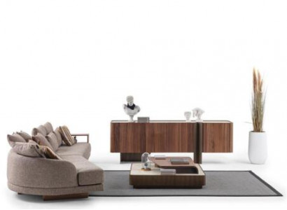 Wunnzëmmer Robust Garnitur Designer 4-Sëtzer Sideboard Dëschdësch 3tlg