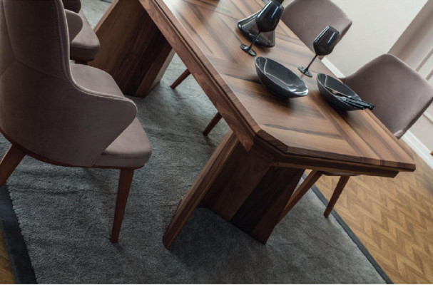 Stilvoll Iessgrupp Exklusiven Holzdësch Designer Sideboard Still 10tlg