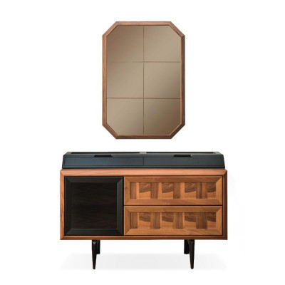 Eenzegaarteg Schlofzëmmer Miwwelen Bettgestell Luxus Nuetsdësch Konsol