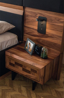 Eenzegaarteg Schlofzëmmer Miwwelen Bettgestell Luxus Nuetsdësch Konsol