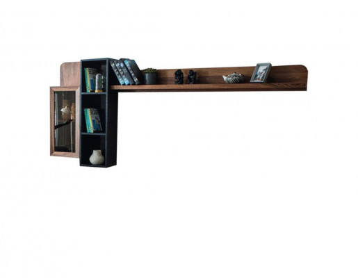 Brong Wunnzëmmer Wandgarnitur Designer TV-Stänner RTV Holz Regaler LED