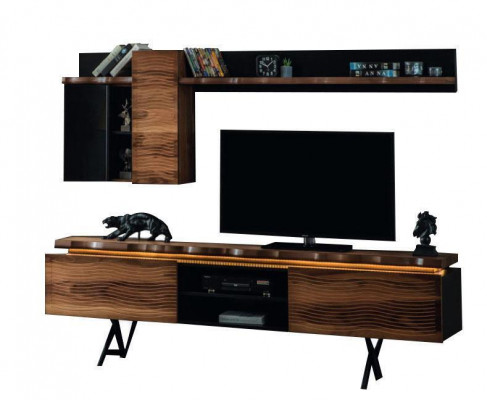 Luxuriéis Wunnzëmmer Wandmontéiert Wandschränk TV-Stell Couchtisch 3-teileg