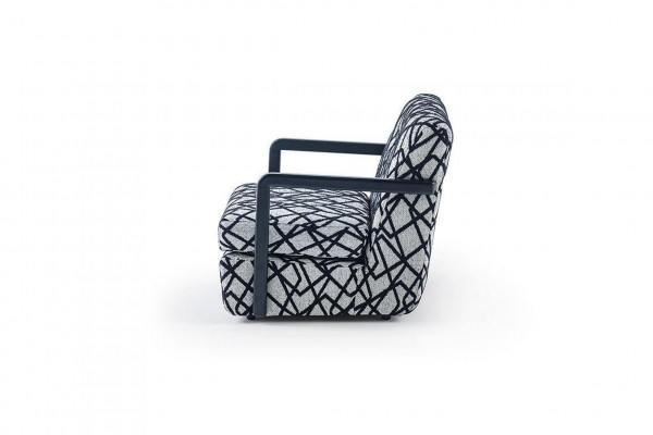 Schwarz-Grauer Wunnzëmmer Sëtz Designer 1-Sëtz Luxus Loungesessel