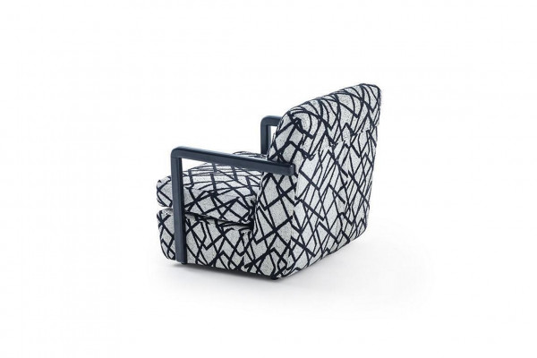 Schwarz-Grauer Wunnzëmmer Sëtz Designer 1-Sëtz Luxus Loungesessel