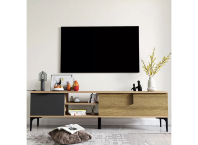 Braun-Grau RTV TV-nidderegt Schaf Modernen Design Rechteckeg Form Wunnzëmmer