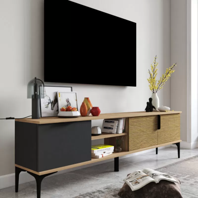 Braun-Grau RTV TV-nidderegt Schaf Modernen Design Rechteckeg Form Wunnzëmmer