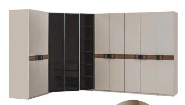 Modernt wäisst Eckschaf Designer Regalschaf Holzschaf Luxusmiwwelen