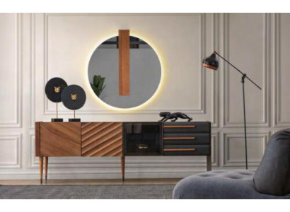 Braun-Schwaarz Luxus Anrichte Designer 3x Tirang Kommode Holz Miwwel