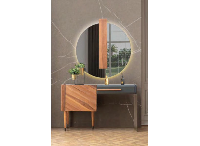 Stilvollen Holz Schminktisch Designer Schlofkummer Miwwelen Kosmetikdësch