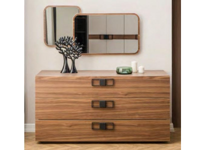 Modern Braun Schlofkummer Kommod Elegante Tirangkäschten Holz Miwwelen
