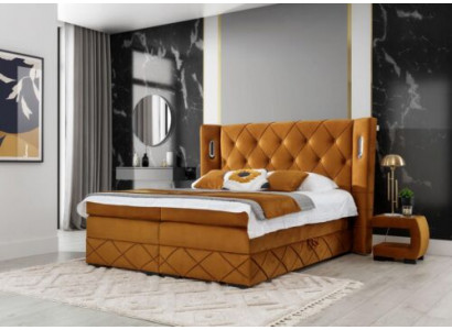 Braunt exklusivt Chesterfield Bett Polster Nuetsdëscher Designer Miwwelen