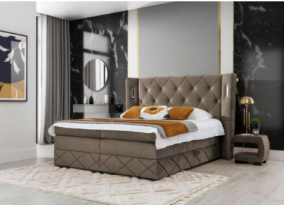 2x Nuetsdësch Schlofkummer Komplett 3 Deeler Luxusbett Modern Ariichtung Holz