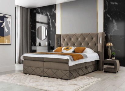 2x Nuetsdësch Schlofkummer Komplett 3 Deeler Luxusbett Modern Ariichtung Holz