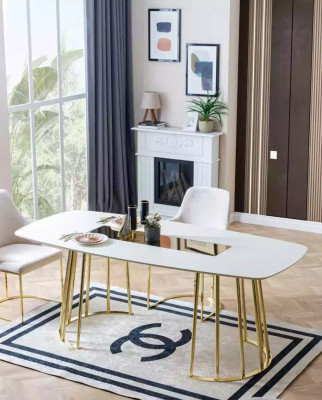 Iessdësch Luxus Kichendësch aus Holz Iessdësch nei Stil Modernwäiss