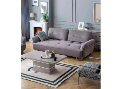 Canapé 3 Sëtzer Stoff Wunnzëmmer Design Modern Neit Luxus wäiss gro