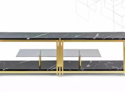 Wunnzëmmer TV Ständer Modern schwaarz Fernseher Stänner Schaf Miwwelen