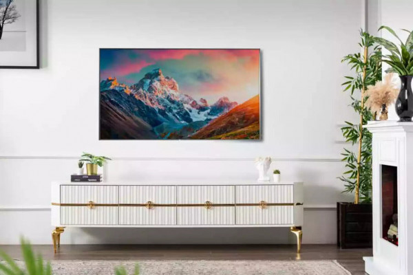 Wunnzëmmer TV-Ständer Miwwelen RTV Fernseher Stil Modern Wäiss Luxus Holz