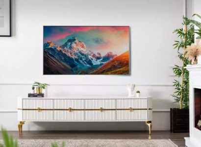 Wunnzëmmer TV-Ständer Miwwelen RTV Fernseher Stil Modern Wäiss Luxus Holz