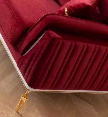 Wunnzëmmer Sofagarnitur Set 3+3+1 Sitzung Sofa Canapé Garnitur Miwwelen