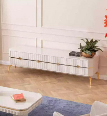 Couchtisch Sideboard 2tlg Wunnzëmmer Miwwel Dësch Lowboard nei wäiss