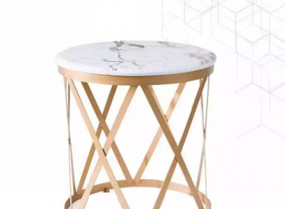 Wunnzëmmer Säitentësch gëllen Modern Miwwelen Material Edelstol Design nei