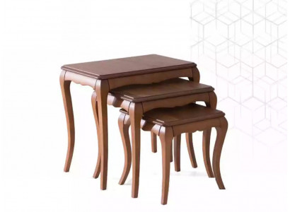 Niewentabell 3x brong Wunnzëmmer Miwwelen Material Edelstol Design nei