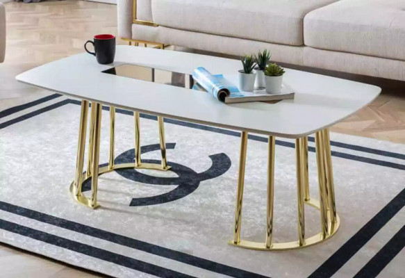 Couchtisch wäiss Modern Wunnenzëmmer Miwwelen Dësch Luxus Design nei Luxus