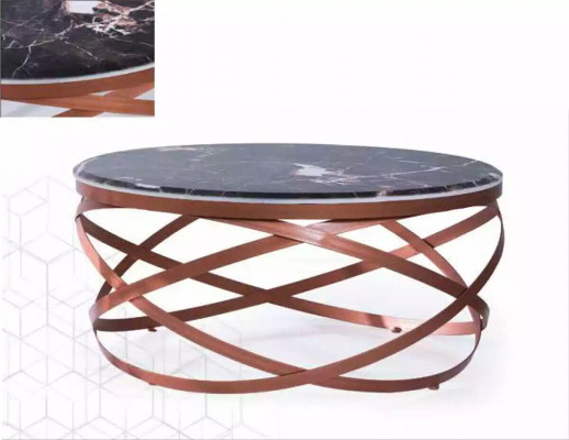 Couchtisch ronn Miwwelen Luxus neischwaarz Modern Wunnzëmmer Design brong