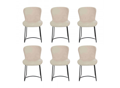Iesszëmmerstull Wäiss 6x Stullen Iesszëmmer Modern Stullen Metall Design