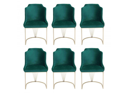 Luxus Designer grénge Salle-à-Manger Stull 6x Still Eenzelsëtz Modern Salle-à-Manger