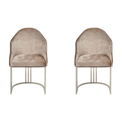 Iesszëmmerstull Luxus Modern 2x Still Textil Design Metall Stull Miwwelen