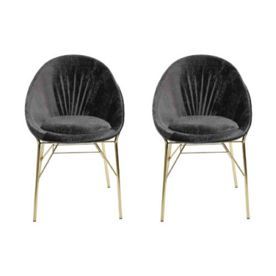 Design schwaarz 2x Still ouni Äermlehnen Iesssall modern Miwwel Luxus nei