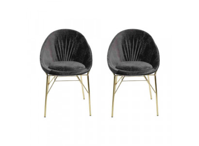 Design schwaarz 2x Still ouni Äermlehnen Iesssall modern Miwwel Luxus nei