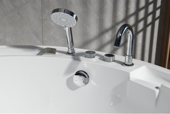 Luxus Whirlpool Badewanne Ronn Wanne Liicht Waasserfall LED-Beliichtung 