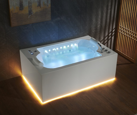 Badekuerf Wanne Indoor Whirlpool Badekuerf Spa Wanne LED 180x120