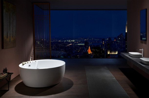 Ronn Badkader Whirlpool Wann LED Spruddel Wann Massage Design Wellness