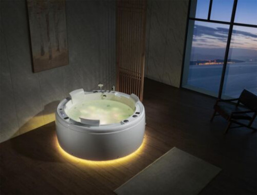 Luxus Whirlpool Badewanne Ronn Wanne Liicht Waasserfall LED-Beliichtung 