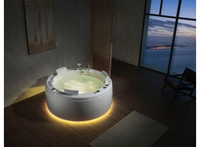 Luxus Whirlpool Badewanne Ronn Wanne Liicht Waasserfall LED-Beliichtung 