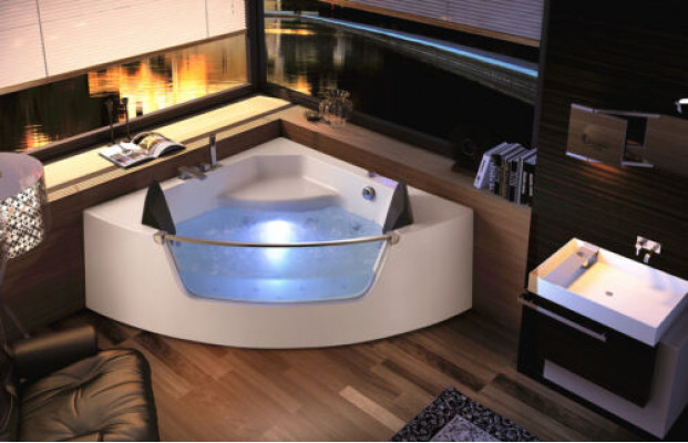 Whirlpool Badkessa Glas LED Luucht Armaturen Eckbadkessa Kessa Badkessa