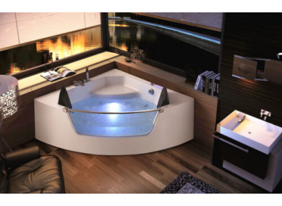 Whirlpool Badkessa Glas LED Luucht Armaturen Eckbadkessa Kessa Badkessa