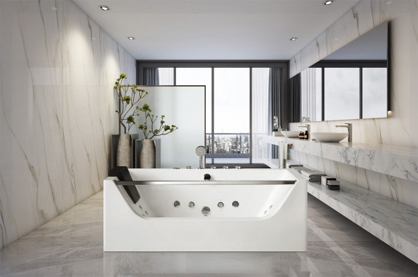 Badekummer Whirlpool Buedbidden Sprudel Massagedüsen Wellness Komfort