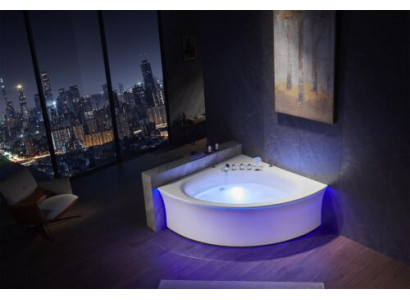 Eckwanne Badewanne Eckbadewanne Whirlpool Ergonomesch Waasserfall LED