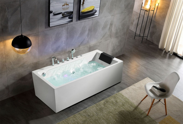 Whirlpool Buedbidden Spa Baden LED-Beliichtung Massagedüsen Spruddel