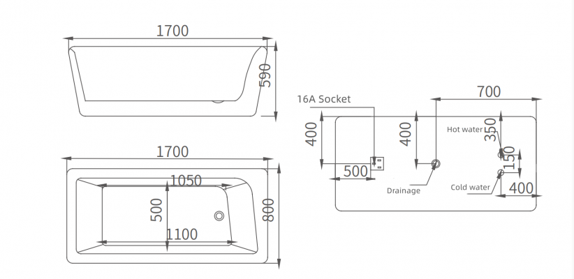 Luxus Buedbidden Schwaarz Wäiss Wanne Buedbidden 170x80 mat Armaturen Komplett