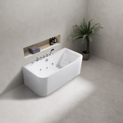 Badewannd Wanne Spa Wannen Buedzëmmer 170x80 Badewannen Wäiss Acryl Armaturen